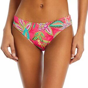 Johnny Was 'Flamingo' Floral-Print Hipster Bikini Bottom, Pink Multicolor